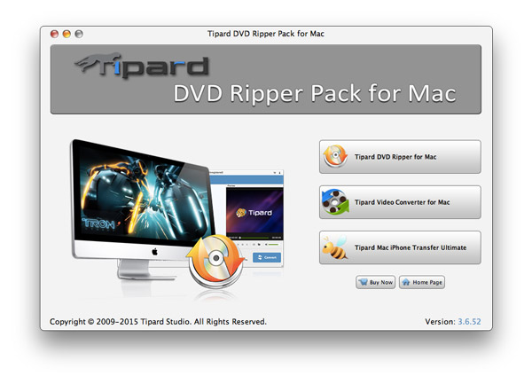 Tipard DVD Ripper Pack for Mac 3.6 : Main Window