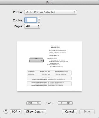 Printing Mac Technical Profile
