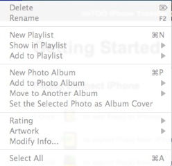 ImTOO iPhone Transfer 5.3 : Edit menu