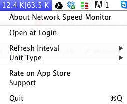 Network Speed Monitor 1.0 : Menu