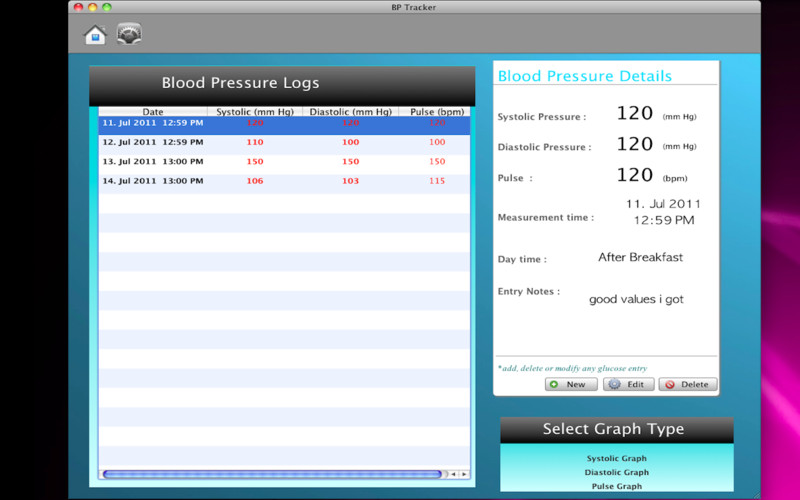 BP Tracker 1.2 : BP Tracker screenshot