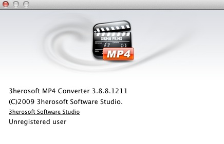 3herosoft MP4 Converter 3.8 : About window