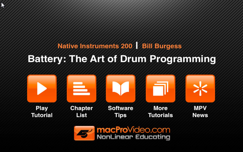 Course For NI Battery - The Art of Drum Programming 1.0 : Main window