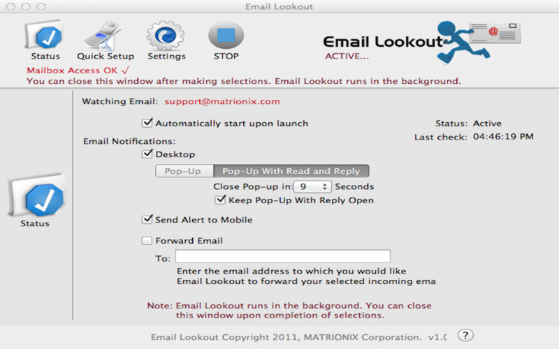 Email Lookout -Mobile & Desktop Email Alerts 1.0 : Email Lookout -Mobile & Desktop Email Alerts screenshot