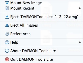 DAEMON Tools Lite 1.2 : Main Menu