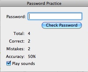Password Practice 0.1 : Main window