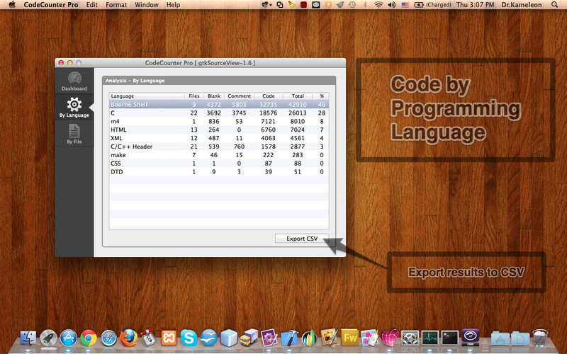 CodeCounter Pro 1.5 : CodeCounter Pro screenshot