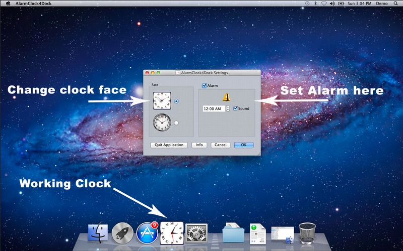 AlarmClock4Dock 1.0 : Main window