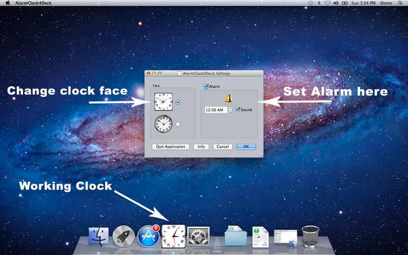 AlarmClock4Dock 1.0 : AlarmClock4Dock screenshot