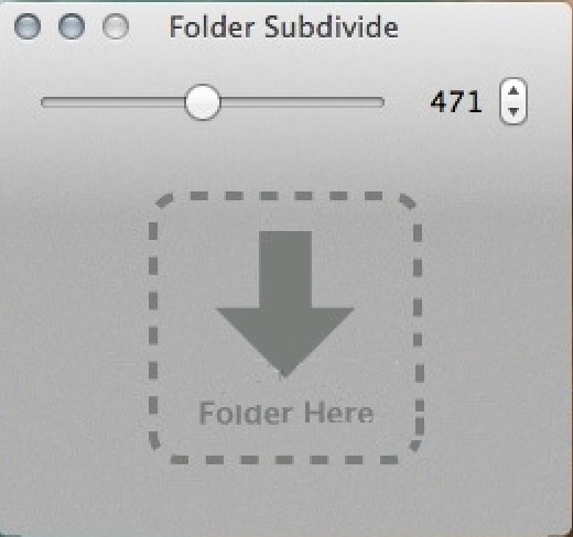 Folder Subdivide 1.0 : Main window