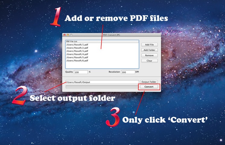 PDF Convert JPG 2.1 : Main window
