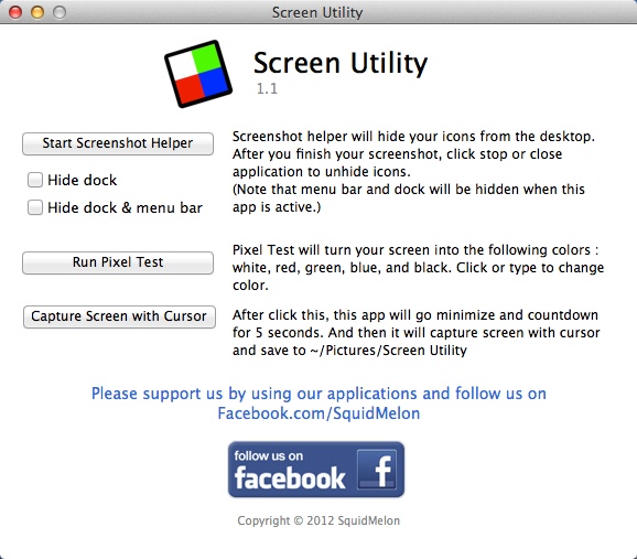 Screen Utility : Main Window