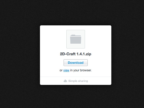 2D-CRAFT 1.4 : Download and Version WIndow