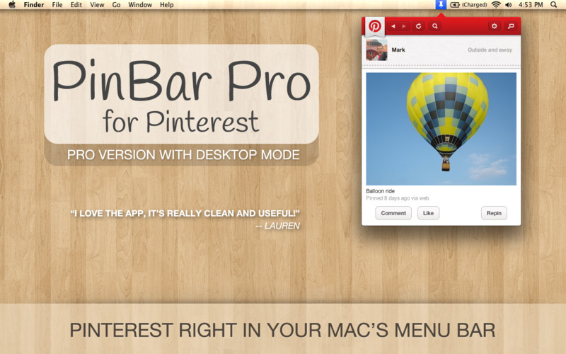 PinBar Pro for Pinterest 1.2 : PinBar Pro for Pinterest screenshot