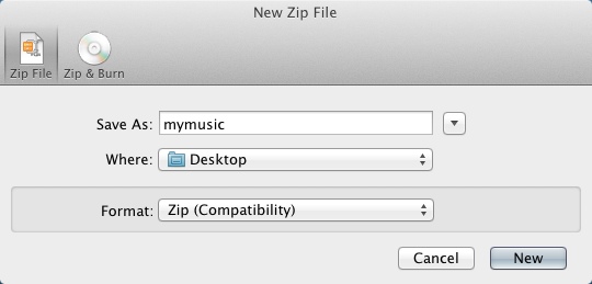 WinZip Mac 2.0 : Creating New Archive File