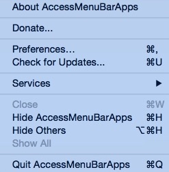 AccessMenuBarApps 2.4 : Status Bar Menu