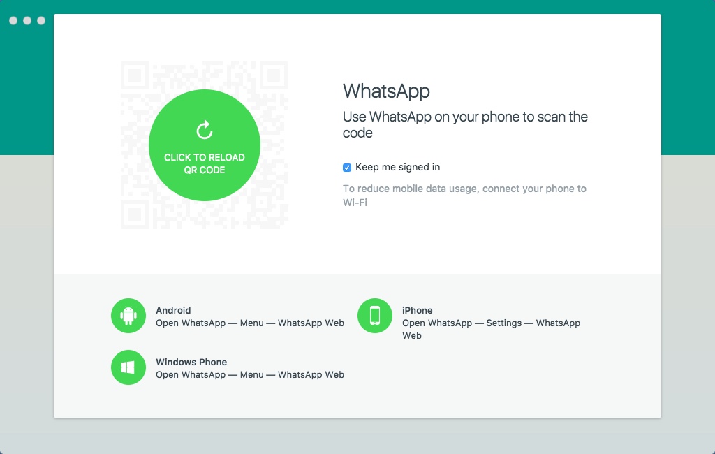 Whatsapp 0.2 : Welcome Window