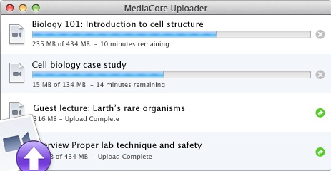 MediaCore Uploader 1.0 : Uploading window
