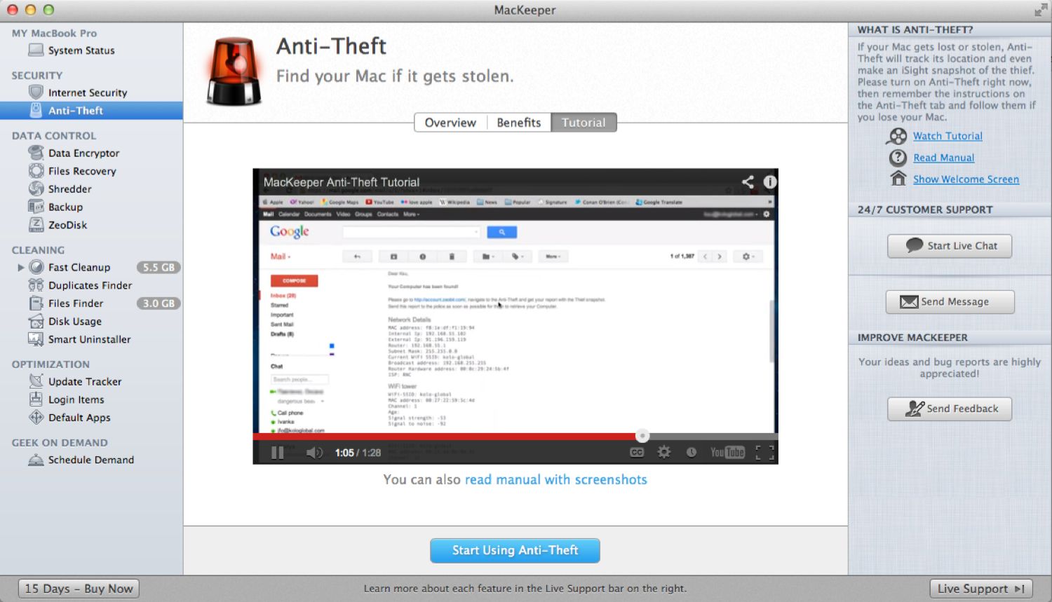 MacKeeper 2.5 : Anti-Theft tool tutorial