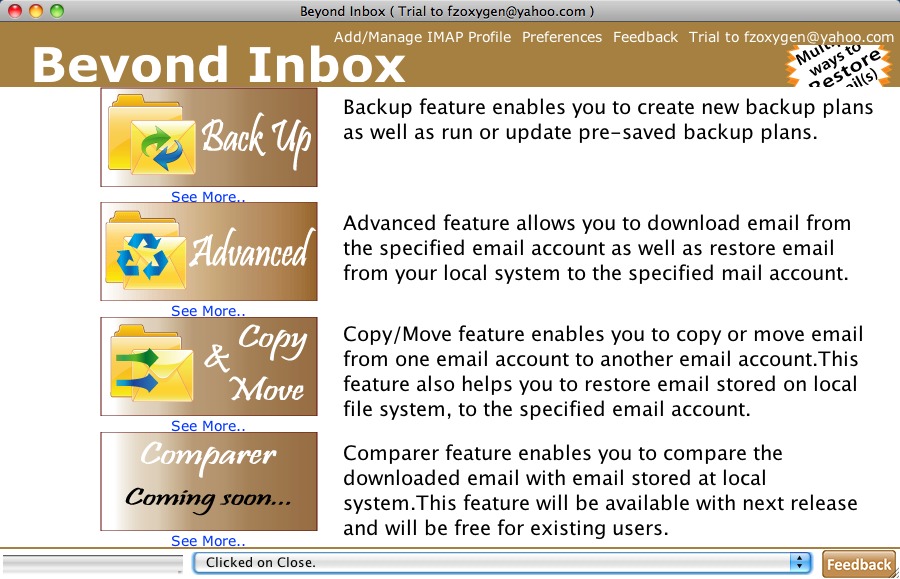Beyond Inbox 2012.0 : Main window