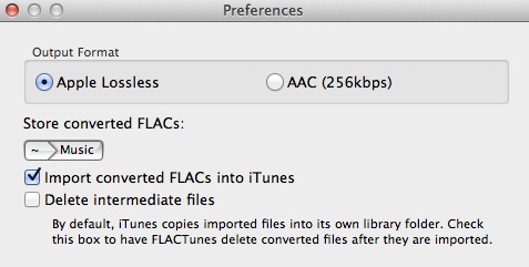 FLACTunes FLAC Converter 1.1 : Preferences