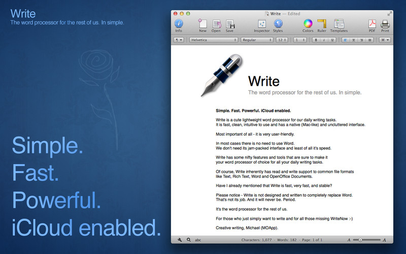 Write - The word processor for the rest of us. In simple. 1.4 : Write - The word processor for the rest of us. In simple. screenshot