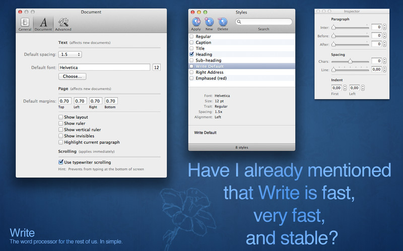 Write - The word processor for the rest of us. In simple. 1.4 : Write - The word processor for the rest of us. In simple. screenshot