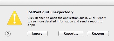 Higosoft SWF Converter for Mac 2.6 : Error Window