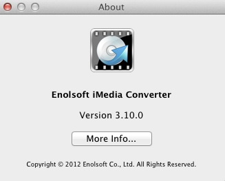 Enolsoft iMedia Converter 3.1 : About window