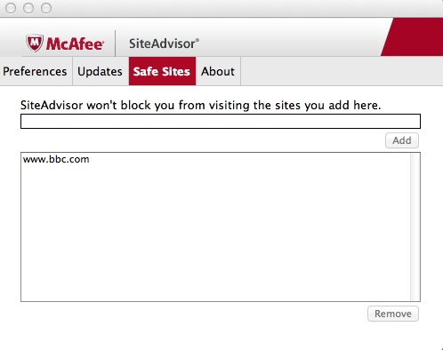 McAfee WebAdvisor 2.0 : Selecting Safe Sites