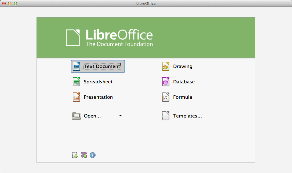 LibreOffice 4.0 : New Document
