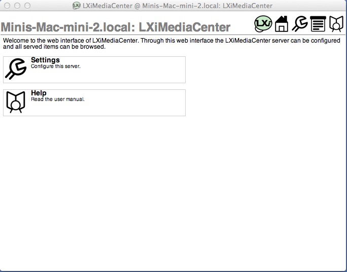 LXiMediaCenter 0.3 : Main window