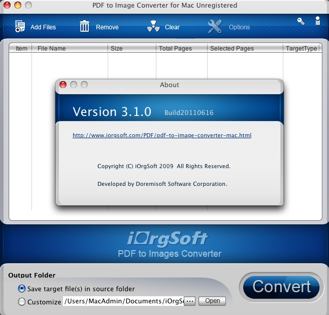 PDF to Image Converter for Mac 3.1 : About