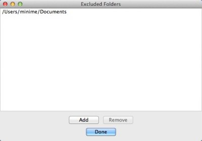 Excluded Folders Window