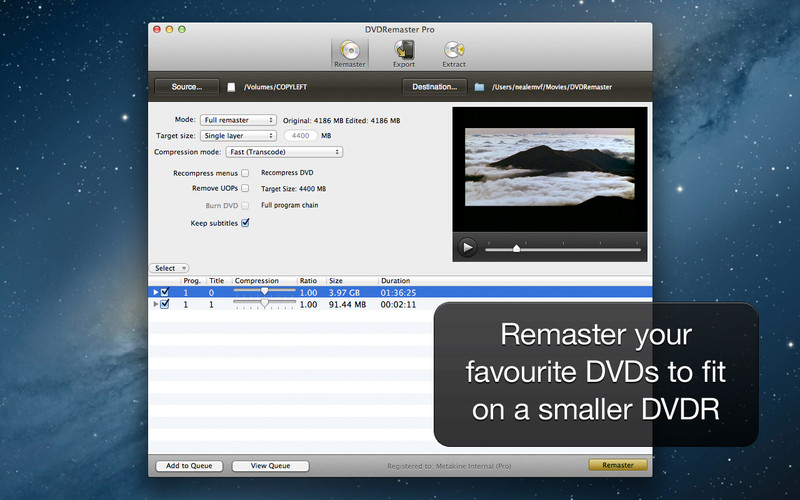 DVDRemaster 8.0 : DVDRemaster 8 screenshot