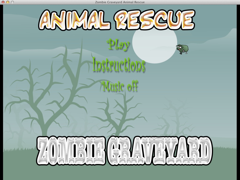 Zombie Graveyard Animal Rescue 1.0 : Main menu