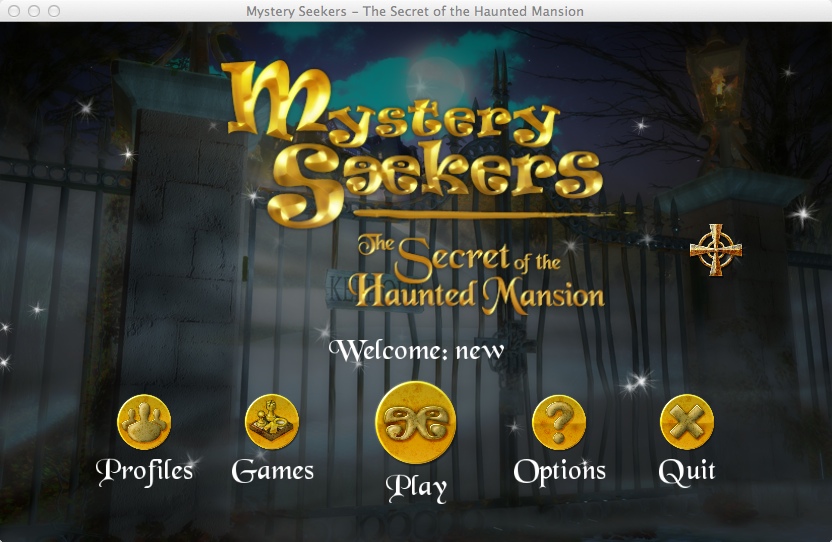 Mystery Seekers: The Secret of the Haunted Mansion : Main Menu