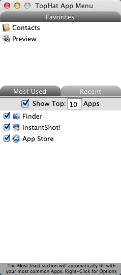 TopHat App Menu 1.2 : Menu Editor Window