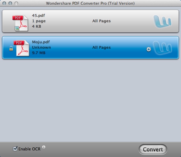 Wondershare PDF Converter Pro 3.0 : Main Window