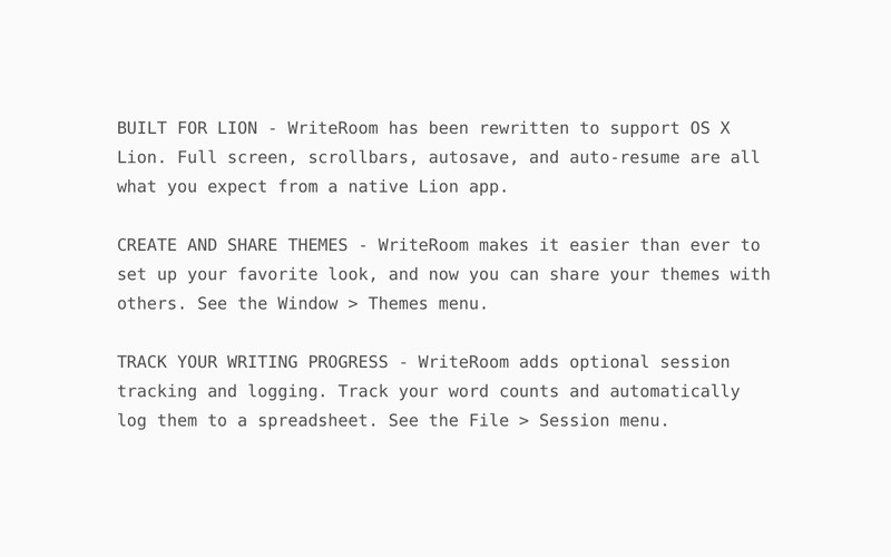 WriteRoom 3.2 : WriteRoom screenshot