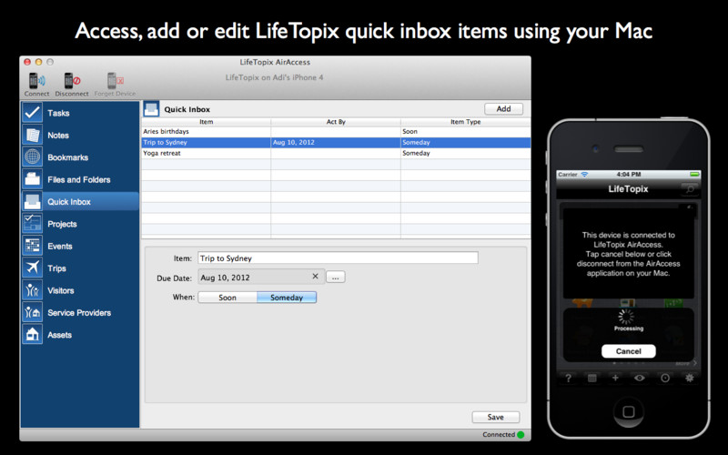 LifeTopix AirAccess 4.2 : LifeTopix AirAccess screenshot