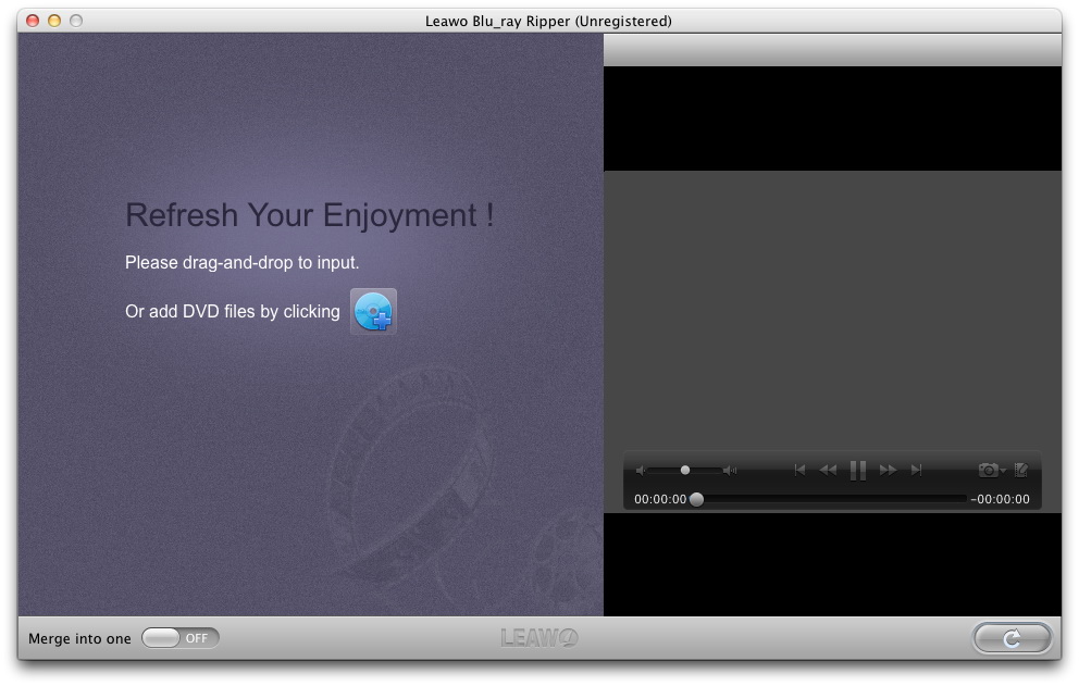 Leawo Blu-ray Ripper for Mac 2.5 : Main Window