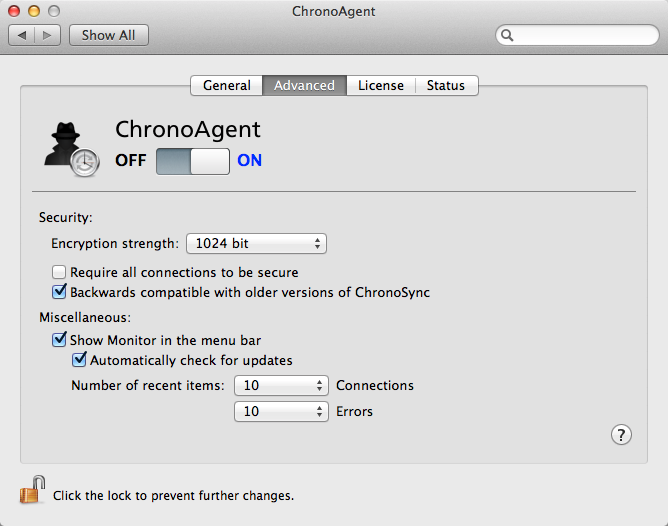 ChronoAgent 1.4 : Advanced Panel in ChronoAgent