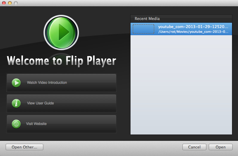 Flip Player 3.0 : Main window