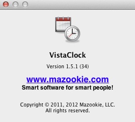 VistaClock 1.5 : About window