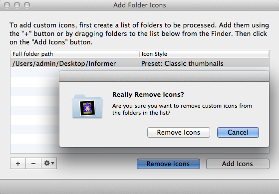 Add Folder Icons 2.1 : Icon Removal