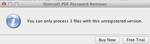 iStonsoft PDF Password Remover 2.1 : Trial limitation
