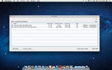 MoreSpace Folder Compression screenshot