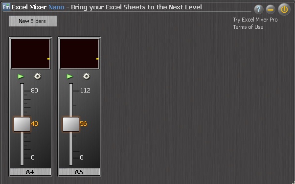 Excel Mixer Nano 1.0 : Main window