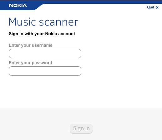 Nokia Music Scanner 1.0 : Main View